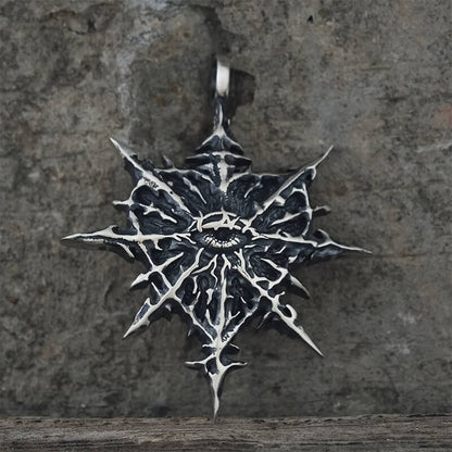 Gothic Heart of Thorns Demon Eye Sterling Silver Pendant