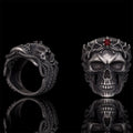 Gothic Octopus Gem Crown Skull Sterling Silver Ring