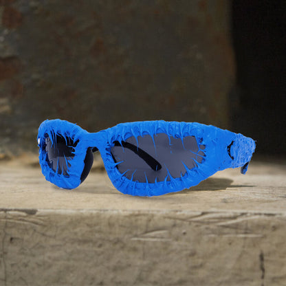 Gothic Personality Drip Glue Brushed Polarized Pc Sunglasses
