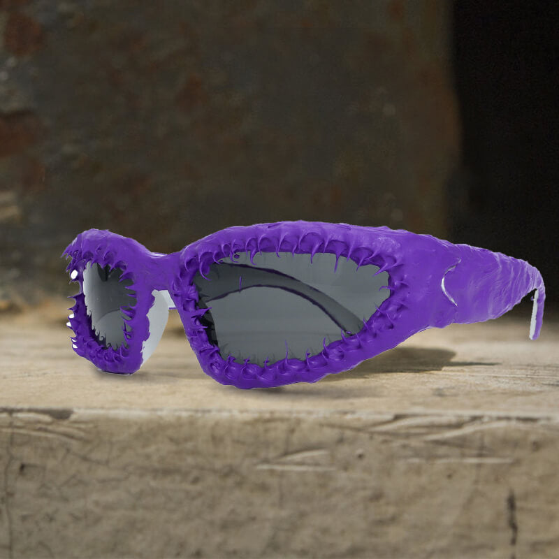 Gothic Personality Drip Glue Brushed Polarized Pc Sunglasses