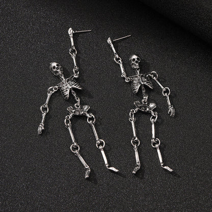 Gothic Skeleton Punk Exaggerated Alloy Drop Earrings
