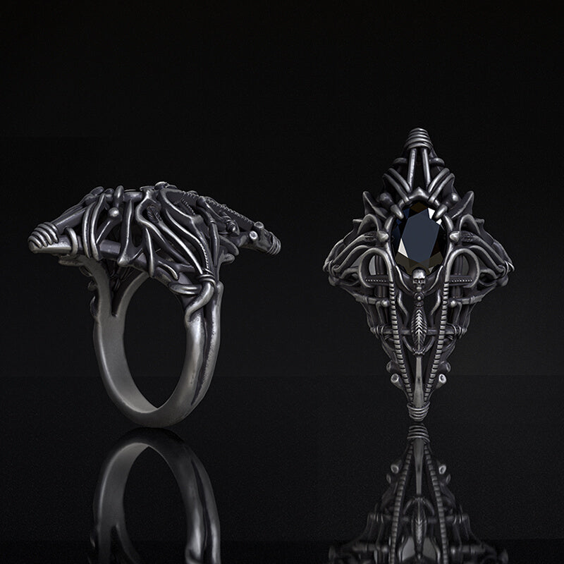 Gothic Skeleton Treasure Sterling Silver Ring