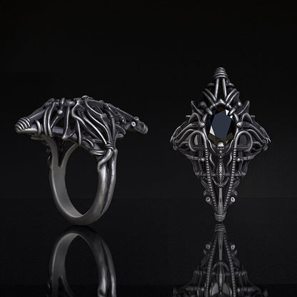 Gothic Skeleton Treasure Sterling Silver Ring