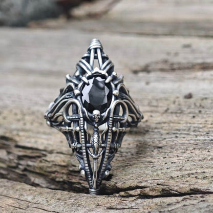 Gothic Skeleton Treasure Sterling Silver Ring
