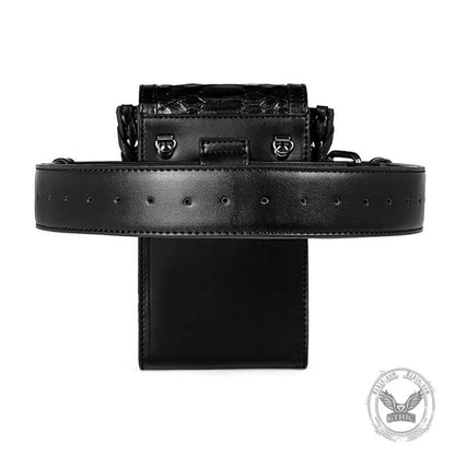 Gothic Skull Embroidered Leather Bag