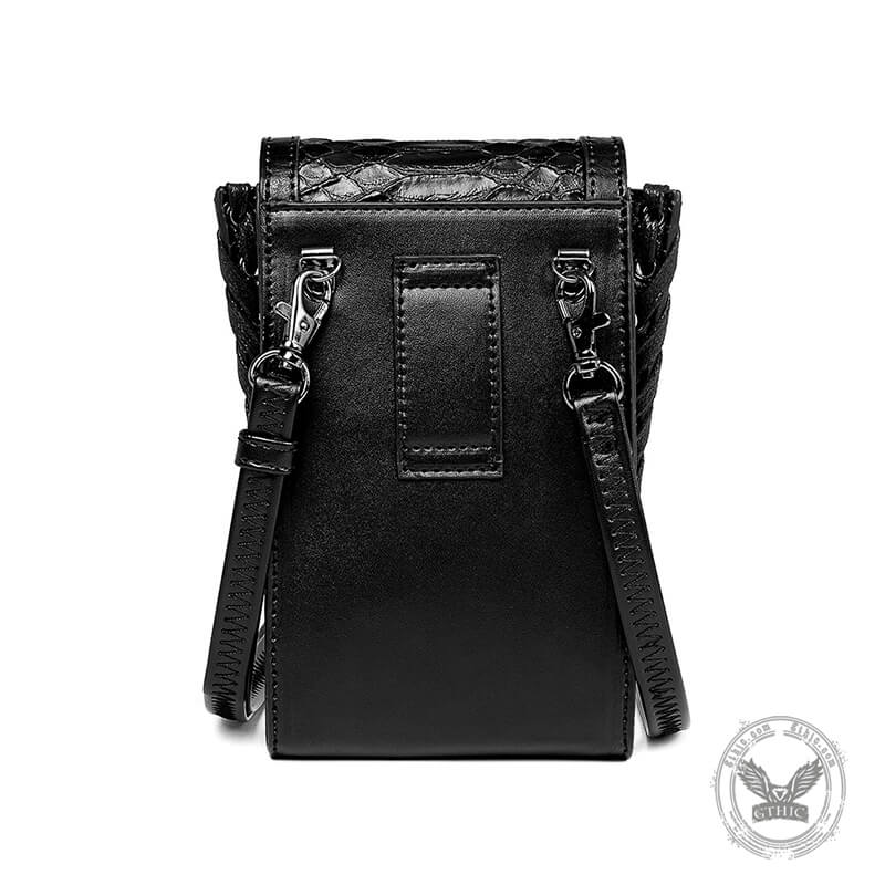 Gothic Skull Embroidered Leather Bag