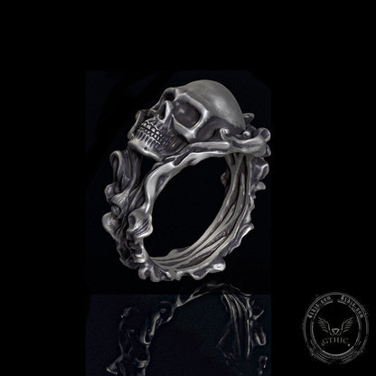 Gothic Skull Head Sterling Silver Ring
