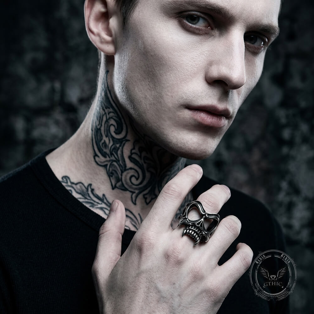 Gothic Skull Mask Stainless Steel Ring