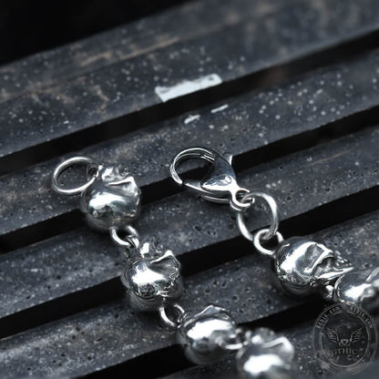 Gothic Skull Head Link Stainless Steel Bracelet