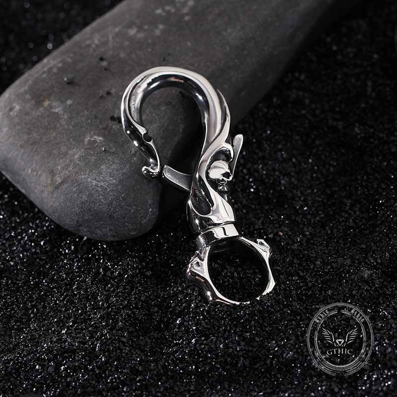 Gothic Skull Stainless Steel Keychain