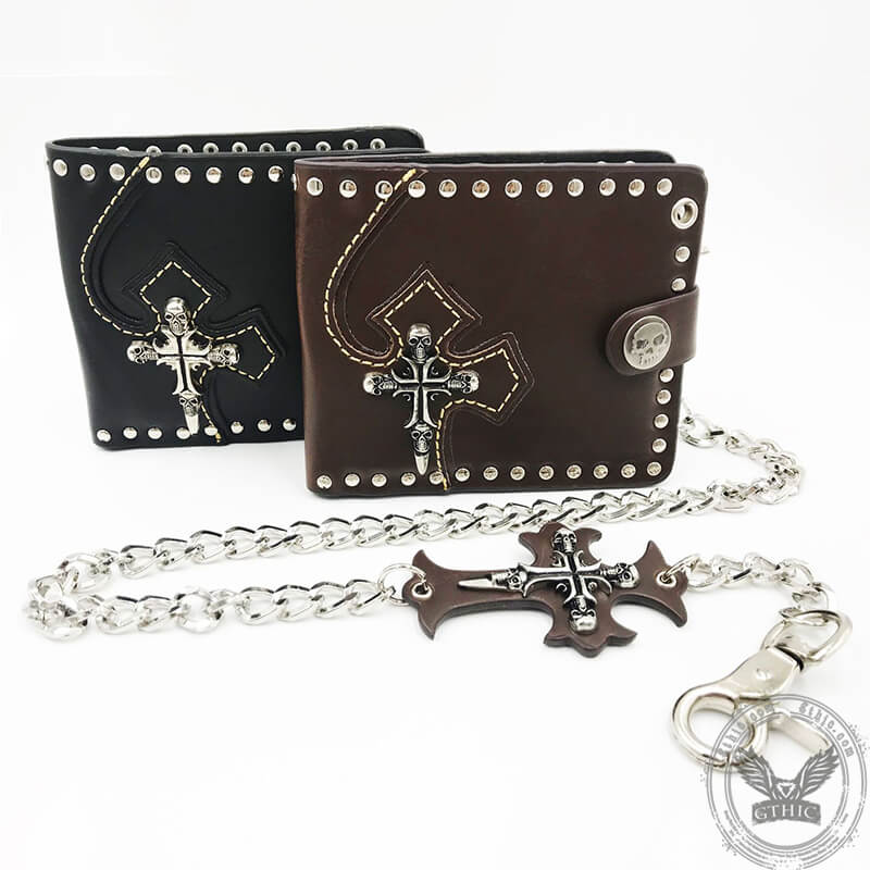 Gothic Skull Sword Pu Leather Wallet