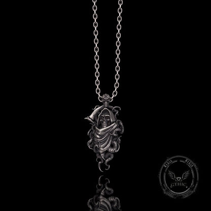 Gothic Skull Tentacle Demon Sterling Silver Pendant