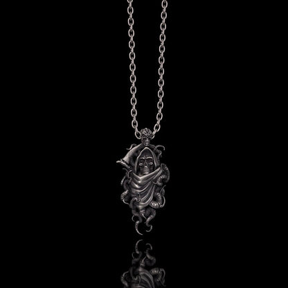 Gothic Skull Tentacle Demon Sterling Silver Pendant