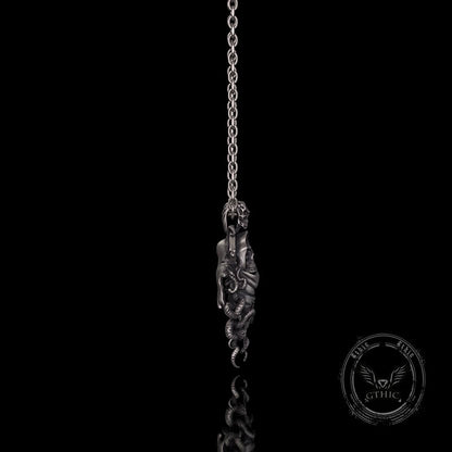 Gothic Skull Tentacle Demon Sterling Silver Pendant
