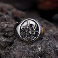 Gothic Smoking Skull Stainless Steel Ring