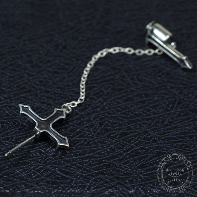 Gothic Sword Sterling Silver Stud Earring