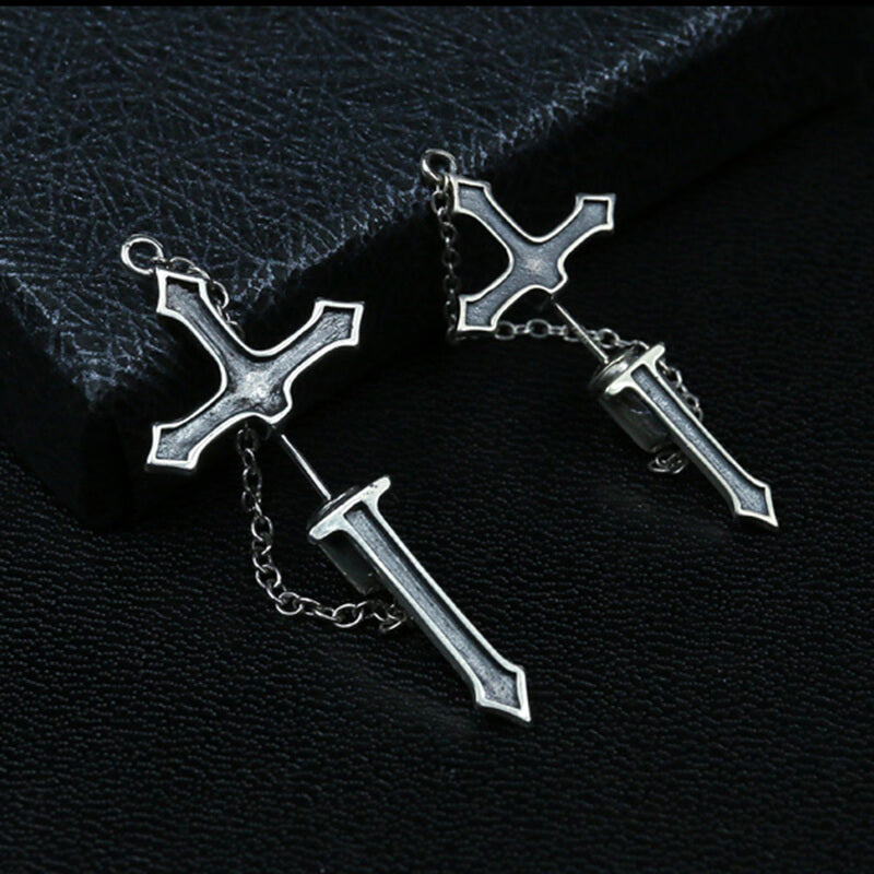 Gothic Sword Sterling Silver Stud Earring