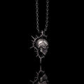 Gothic Thorn Broken Skull Sterling Silver Pendant