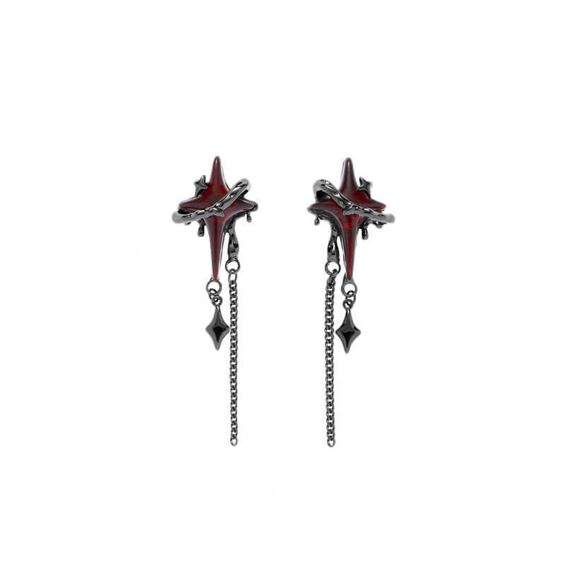 Gothic Thorns Four-pointed Star Alloy Jewelry Set