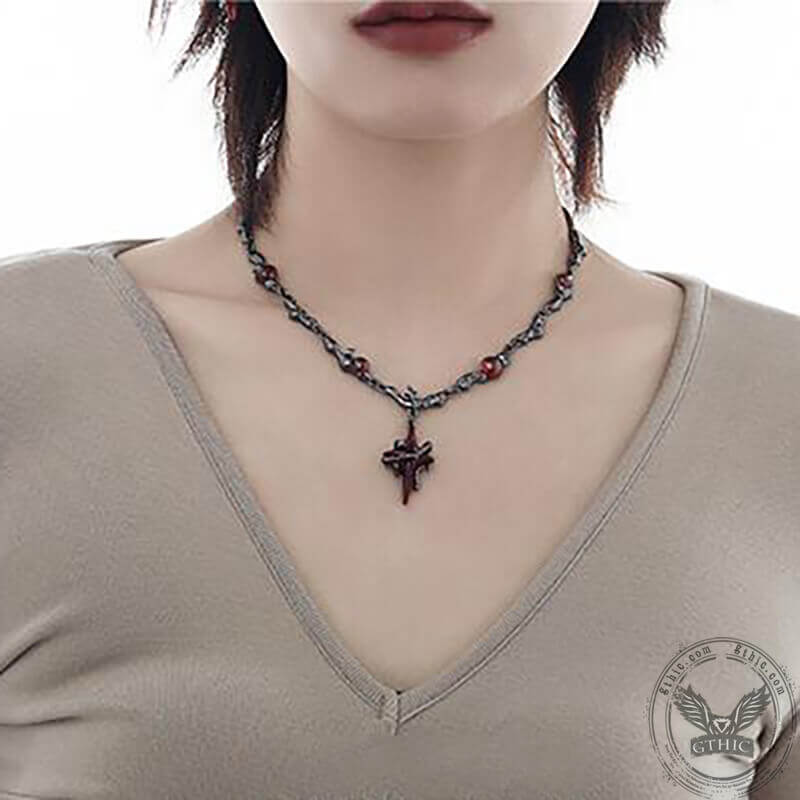 Gothic Thorns Four-pointed Star Alloy Jewelry Set