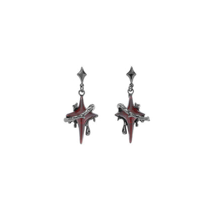 Gothic Thorns Four-pointed Star Alloy Jewelry Set