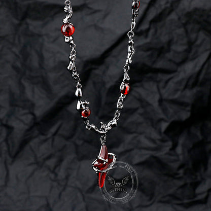 Gothic Thorns Four-pointed Star Alloy Necklace