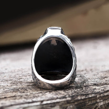 Gothic Vampire Coffin Stainless Steel Cross Ring