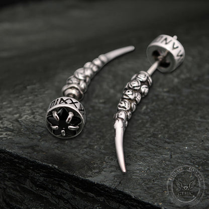 Gothic Wolf Fangs Stainless Steel Stud Earrings