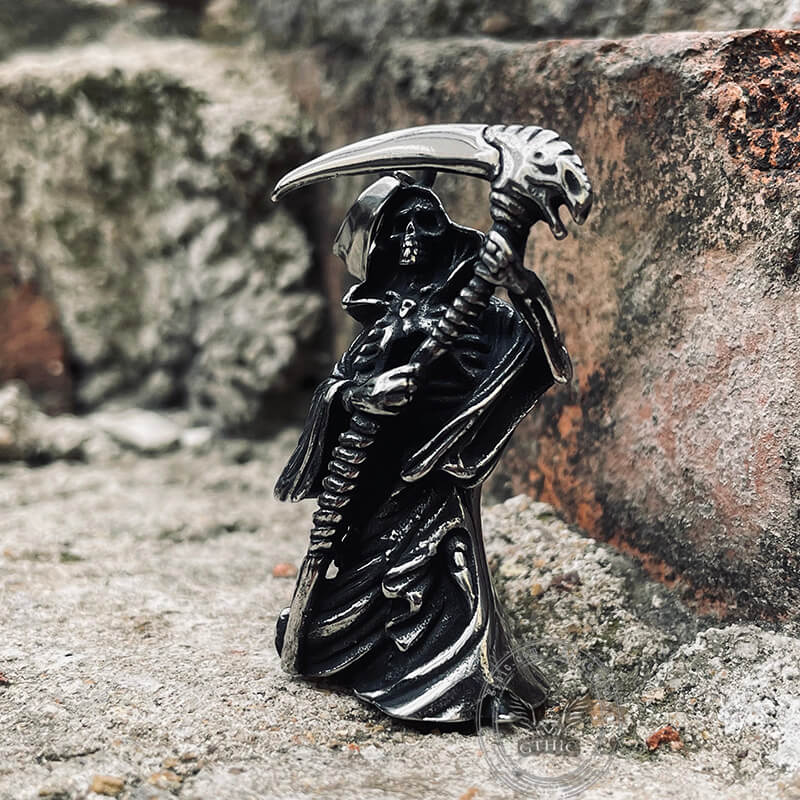 Grim Reaper Scythe Stainless Steel Pendant