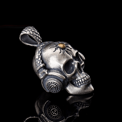 Punk Headphones Sterling Silver Skull Pendant