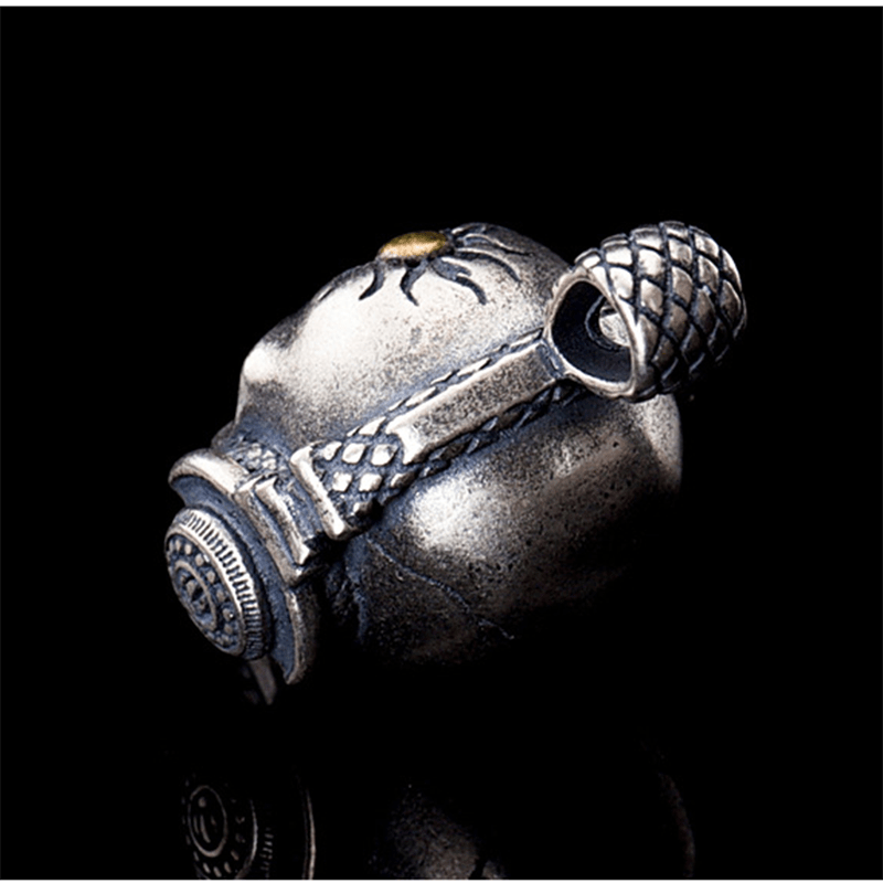 Punk Headphones Sterling Silver Skull Pendant