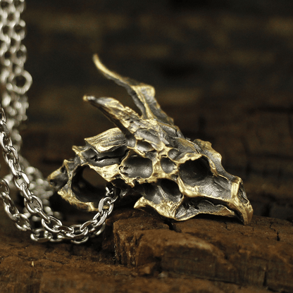 Dragon Sterling Silver Skull Necklace