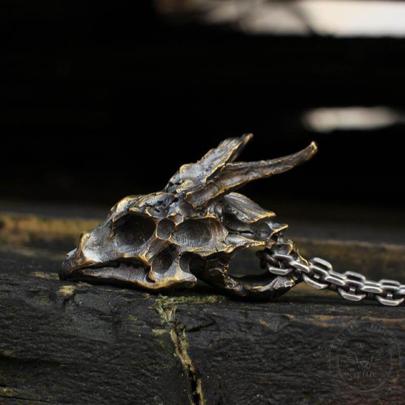 Dragon Sterling Silver Skull Necklace