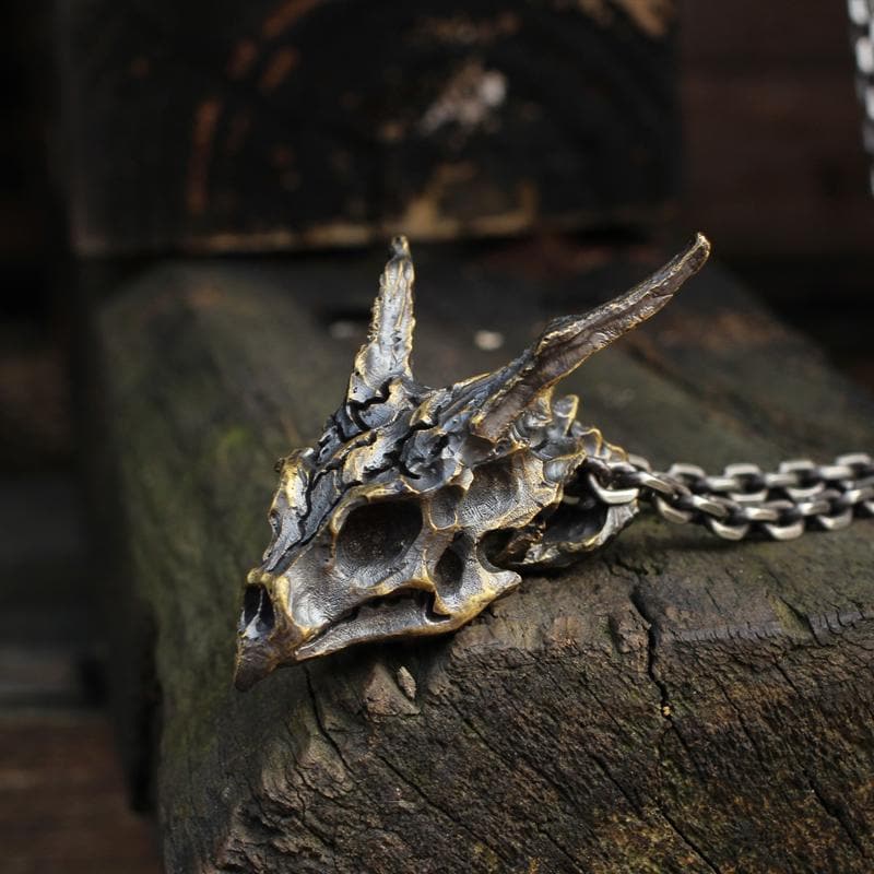 Dragon Sterling Silver Skull Necklace
