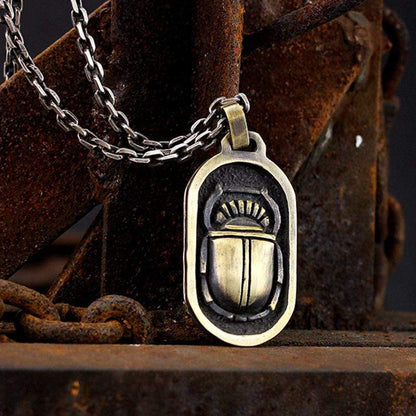 Egyptian Style Beetle Brass Pendant