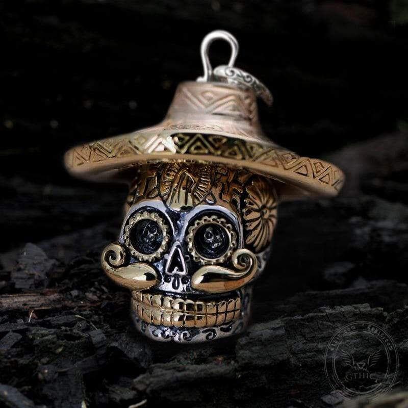 Hat Magic Sterling Silver Sugar Skull Pendant