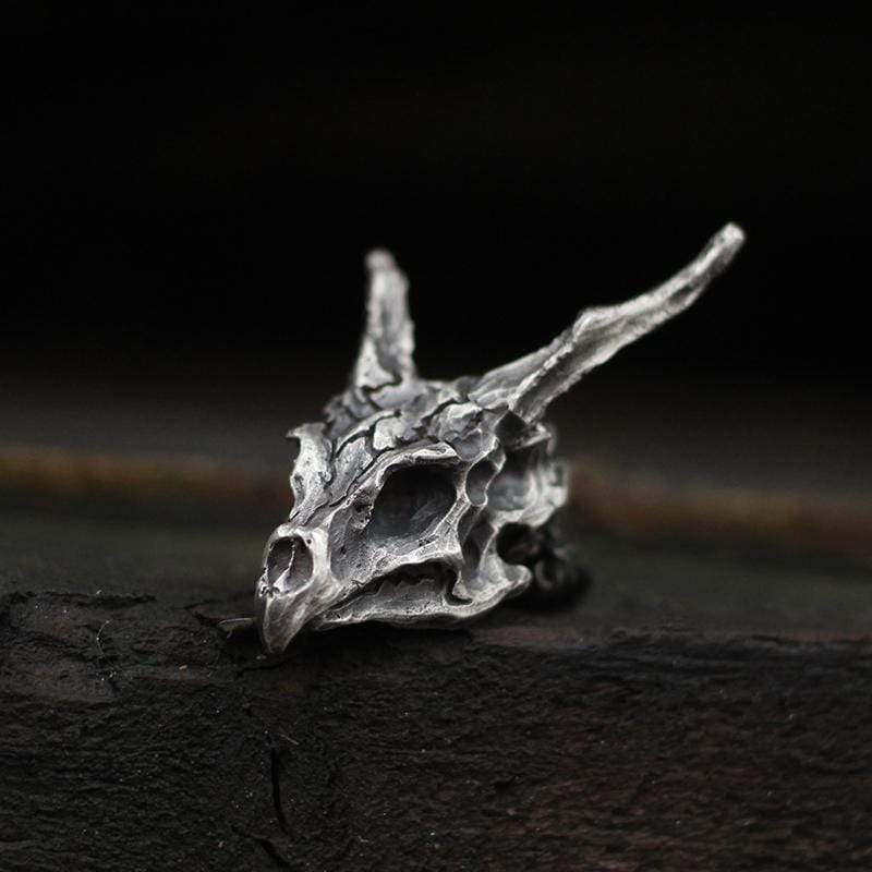 Dragon Sterling Silver Skull Necklace