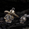 Hat Magic Sterling Silver Sugar Skull Pendant