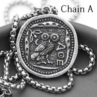 Owl Stainless Steel Coin Necklace
