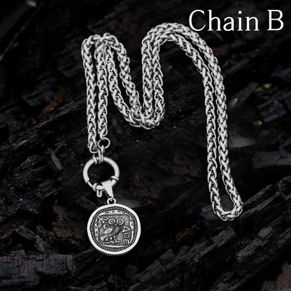 Owl Stainless Steel Coin Necklace