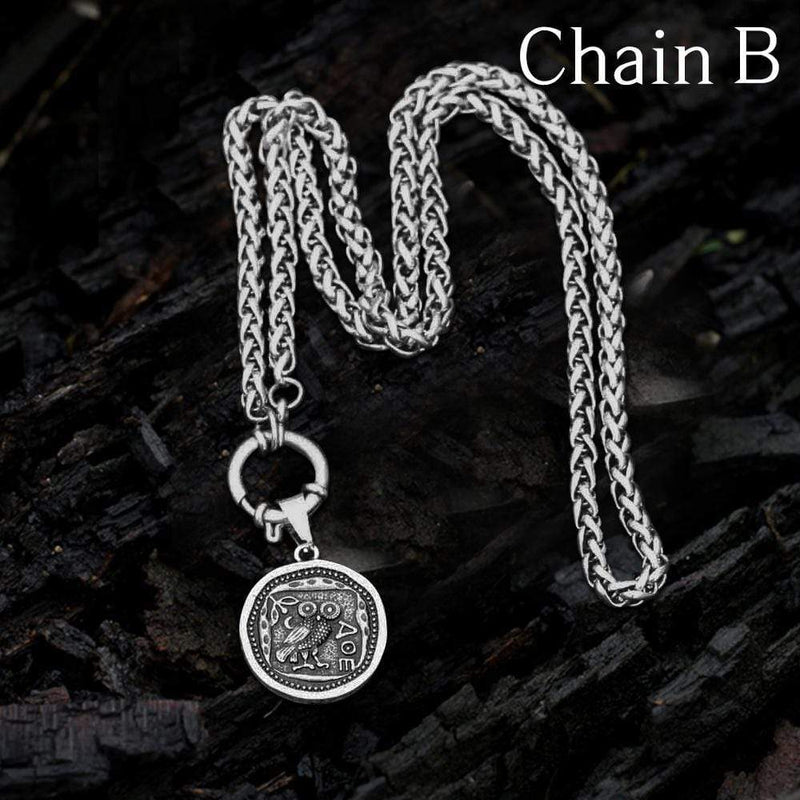 Owl Stainless Steel Coin Necklace