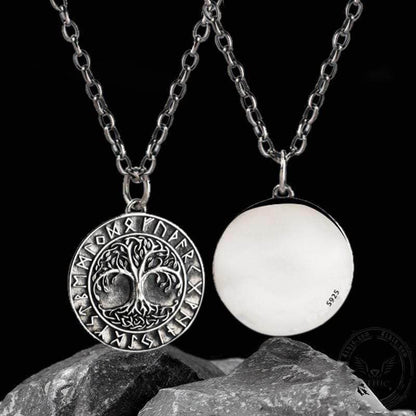 Tree of Life Runes 925 Silver Viking Pendant