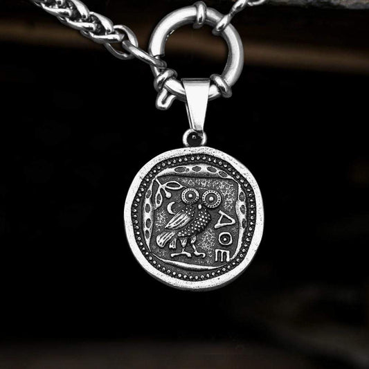 Owl Stainless Steel Coin Necklace