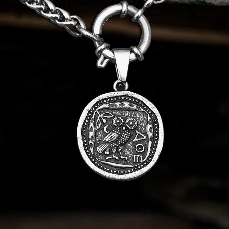 Owl Stainless Steel Coin Necklace