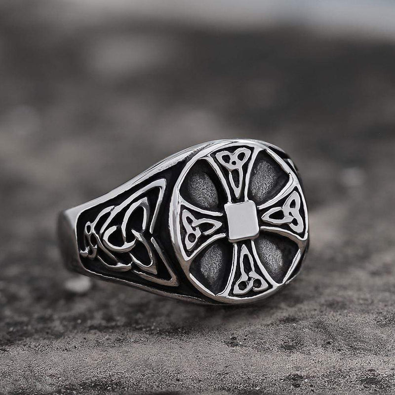 Celtics Knot Cross Stainless Steel Viking Ring