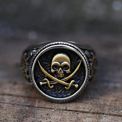 Retro Pirate Stainless Steel Skull Ring