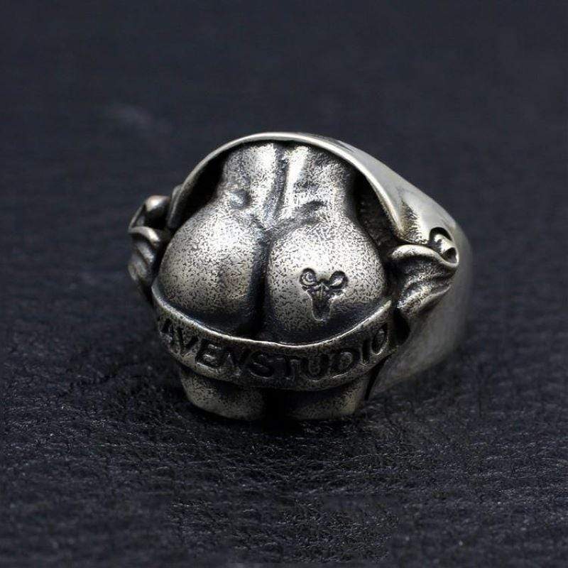 Butt Shaped Sterling Silver Ring
