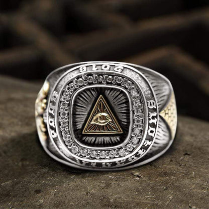 Eye of Providence Sterling Silver Masonic Ring