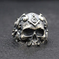 Vine Sterling Silver Skull Masonic Ring