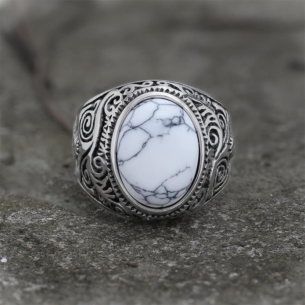 Pattern Gem Stainless Steel Ring